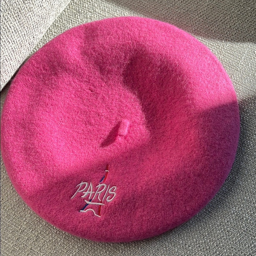 🩷💜Paris Pink Beret and Gloves Set sz M-L - Picture 3 of 12